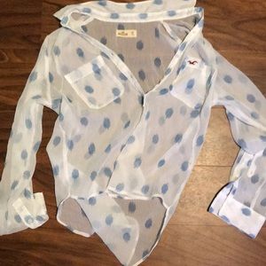 Sheer Hollister blouse fits most small sizes